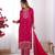 Rani pink color chinon silk three piece kurti suit