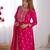Rani pink color chinon silk three piece kurti suit