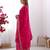 Rani pink color chinon silk three piece kurti suit