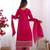 Rani pink color chinon silk three piece kurti suit