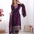 Wine color chinon silk three piece kurti suit