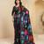 abstract printed art silk crepe saree with printed blouse