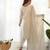 White color chinon silk three piece kurti suit