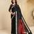 abstract printed art silk crepe saree with printed blouse