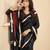 abstract printed art silk crepe saree with printed blouse