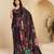 abstract printed art silk crepe saree with printed blouse