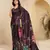 abstract printed art silk crepe saree with printed blouse