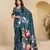 abstract printed art silk crepe saree with printed blouse