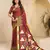 abstract printed art silk crepe saree with printed blouse