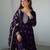 Purple color rangoli silk three piece kurti suit