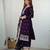 Purple color rangoli silk three piece kurti suit