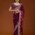 Purple color fendi satin embroidered work saree with blouse