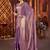 Purple color fendi satin embroidered work saree with blouse