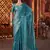 Sky blue color fendi satin embroidered work saree with blouse