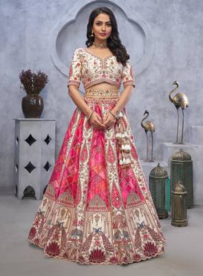 pink embroidered art_silk lehenga choli With Dupatta 3