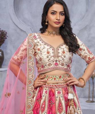 pink embroidered art_silk lehenga choli With Dupatta 4