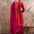 Pink & orange embroidered anarkali kurta palazzo set with dupatta 