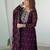 Wine color rangoli silk three piece kurti suit