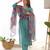 Sea green color viscose ready to wear three piece kurti suit