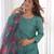 Sea green color viscose ready to wear three piece kurti suit
