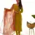Yellow viscose ready to wear three piece kurti suit
