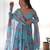 Sky blue faux georgette floral digital print anarkali suit