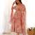Beautiful baby pink multi color georgette three piece anarkali suit