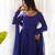 Royal blue color laheriya print georgette three piece anarkali suit