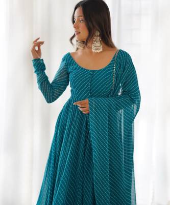 Rama laheriya print georgette three piece anarkali suit 2