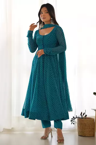 Rama laheriya print georgette three piece anarkali suit