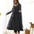 Black color laheriya print georgette three piece anarkali suit