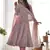 Baby pink chiffon anarkali gown with ful floral print with dupatta