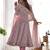 Baby pink chiffon anarkali gown with colorful floral print with dupatta