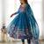 Rama color floral print organza three piece anarkali suit