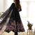 Black color floral print organza three piece anarkali suit