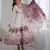 Onion pink floral pure soft tebby organza three piece anarkali suit