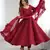 Maroon georgette lucknowi three piece anarkali suit