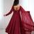 Maroon color georgette lucknowi three piece anarkali suit