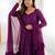 Wine color georgette lucknowi three piece anarkali suit