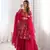 Rani pink roman silk discharge printed plazzo suit