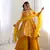 Mustard roman silk discharge printed plazzo suit