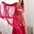 Rani pink color roman silk discharge printed plazzo suit
