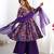Purple color roman silk discharge printed plazzo suit