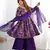 Purple roman silk discharge printed plazzo suit