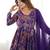 Purple color roman silk discharge printed plazzo suit