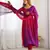 Dark pink georgette three piece anarkali suit