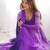 Multi purple color georgette three piece anarkali suit