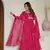 Rani pink bandhej print soft chiffon anarkali gown