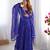 Royal blue color bandhej print soft chiffon anarkali gown