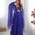 Royal blue bandhej print soft chiffon anarkali gown